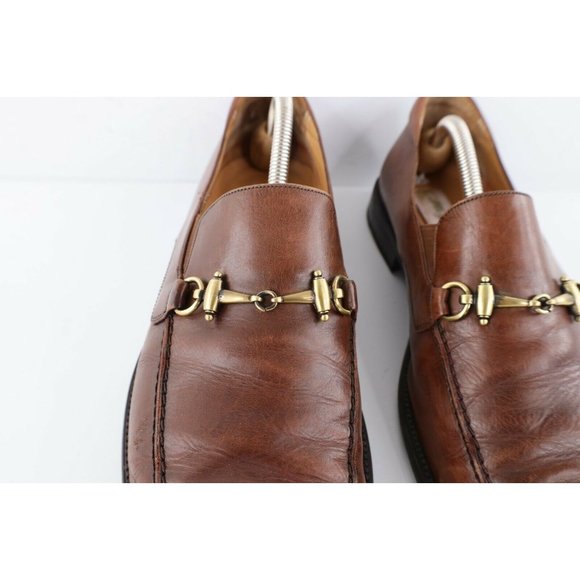 Vintage Mezlan Mens Size 10.5 M Horse Bit Leather Loafers Dress Shoes Brown main image 7